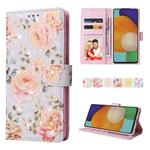 For Samsung Galaxy A52 5G Bronzing Painting RFID Leather Case(Pastoral Rose)