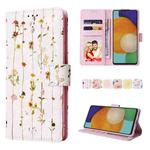 For Samsung Galaxy A52 5G Bronzing Painting RFID Leather Case(Dreid Flower World)