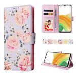 For Samsung Galaxy A33 5G Bronzing Painting RFID Leather Case(Pastoral Rose)