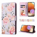 For Samsung Galaxy A32 4G Bronzing Painting RFID Leather Case(Pastoral Rose)