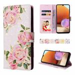 For Samsung Galaxy A32 4G Bronzing Painting RFID Leather Case(Rose Flower)