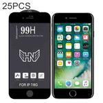 25 PCS High Aluminum Large Arc Full Screen Tempered Glass Film For iPhone 8 / 7