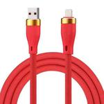 USB 3.0 to 8 Pin Bold Silicone Fast Charging Data Cable, Cable Length:1m(Red)