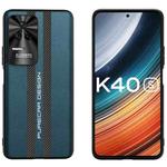 For Xiaomi Redmi K40S Carbon Fiber Texture Plain Leather Phone Case(Dark Green)