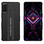 For Xiaomi Redmi K40 Gaming Carbon Fiber Texture Plain Leather Phone Case(Black)