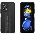 For Xiaomi Redmi Note 11T Pro Carbon Fiber Texture Plain Leather Phone Case(Black)