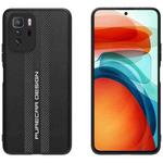 For Xiaomi Redmi Note 10 Pro Carbon Fiber Texture Plain Leather Phone Case(Black)