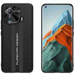 For Xiaomi Mi 11 Pro Carbon Fiber Texture Plain Leather Phone Case(Black)