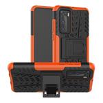 For Huawei P40 Tire Texture Shockproof TPU+PC Protective Case with Holder(Orange)