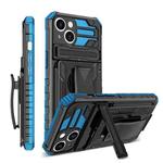 King Kong Back Clip Series Holder Phone Case For iPhone 14 Plus(Blue)