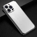For iPhone 14 Pro Light and Shadow Series Frosted Metal Phone Case(Silver)