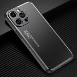 For iPhone 14 Pro Max Light and Shadow Series Frosted Metal Phone Case (Black)