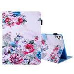 For iPad Pro 11 (2020) & (2018) Painted Pattern Tablet PC Protective Leather Case with Bracket & Card Slot & Photo Holder(Rose Flower)