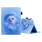 For iPad Pro 11 (2020) & (2018) Painted Pattern Tablet PC Protective Leather Case with Bracket & Card Slot & Photo Holder(Blue Background Puppy)