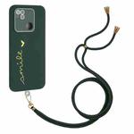 For Xiaomi Redmi 10A Gilding Line TPU Phone Case with Strap(Dark Green)