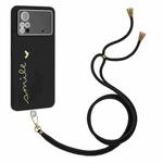 For Xiaomi Poco M4 Pro Gilding Line TPU Phone Case with Strap(Black)