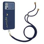 For Xiaomi Poco M4 Pro Gilding Line TPU Phone Case with Strap(Royal Blue)