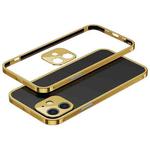 For iPhone 12 mini Electroplated Glossy Stainless Steel Phone Case (Gold)