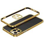 For iPhone 12 Pro Electroplated Glossy Stainless Steel Phone Case(Gold)