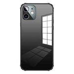 For iPhone 12 Stainless Steel+TPU Metal Transparent Phone Case(Graphite)