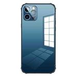 For iPhone 12 Pro Max Stainless Steel+TPU Metal Transparent Phone Case(Sea Blue)