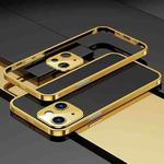 For iPhone 13 Electroplated Glossy Stainless Steel Phone Case(Gold)