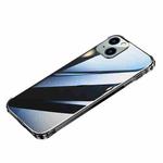 For iPhone 13 Stainless Steel+TPU Metal Transparent Phone Case(Graphite)