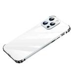 For iPhone 13 Pro Max Stainless Steel+TPU Metal Transparent Phone Case (Silver)
