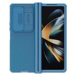 For Samsung Galaxy Z Fold4 NILLKIN Black Mirror Pro Series Camshield PC Phone Case, Simple Set (Blue)