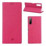 For Sony Xperia 10 II ViLi Shockproof TPU + PU Horizontal Flip Protective Case with Card Slot & Holder(Rose Red)