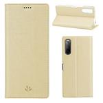 For Sony Xperia 10 II ViLi Shockproof TPU + PU Horizontal Flip Protective Case with Card Slot & Holder(Gold)