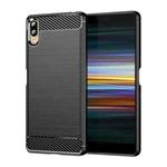 For Sony Xperia L3 Brushed Texture Carbon Fiber TPU Phone Case(Black)