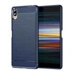 For Sony Xperia L3 Brushed Texture Carbon Fiber TPU Phone Case(Blue)
