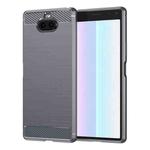 For Sony Xperia 8/8 Lite Brushed Texture Carbon Fiber TPU Phone Case(Grey)