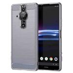 For Sony Xperia Pro-I Brushed Texture Carbon Fiber TPU Phone Case(Grey)