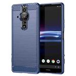 For Sony Xperia Pro-I Brushed Texture Carbon Fiber TPU Phone Case(Blue)
