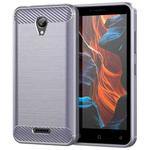 For Lenovo A1010 Brushed Texture Carbon Fiber TPU Phone Case(Grey)