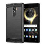 For Lenovo K8 Note/K8 Note Lite Brushed Texture Carbon Fiber TPU Phone Case(Black)