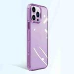 For iPhone 14 Pro Max Crystal Shield Series High Transparency Metal Case (Purple)