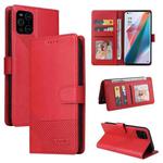 For OPPO Find X3 Pro GQUTROBE Skin Feel Magnetic Leather Phone Case(Red)