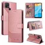 For OPPO A15 4G GQUTROBE Skin Feel Magnetic Leather Phone Case(Rose Gold)
