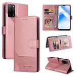 For OPPO A55 5G GQUTROBE Skin Feel Magnetic Leather Phone Case(Rose Gold)