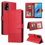 For OPPO A74 / F19 GQUTROBE Skin Feel Magnetic Leather Phone Case(Red)