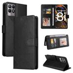 For Realme 8i GQUTROBE Skin Feel Magnetic Leather Phone Case(Black)