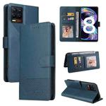 For Realme 8 GQUTROBE Skin Feel Magnetic Leather Phone Case(Blue)