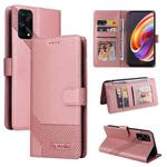 For Realme X7 Pro GQUTROBE Skin Feel Magnetic Leather Phone Case(Rose Gold)