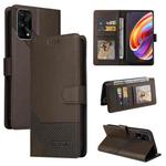 For Realme X7 Pro GQUTROBE Skin Feel Magnetic Leather Phone Case(Brown)