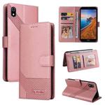 For Xiaomi Redmi 7A GQUTROBE Skin Feel Magnetic Leather Phone Case(Rose Gold)