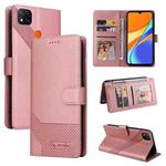 For Xiaomi Redmi 9C GQUTROBE Skin Feel Magnetic Leather Phone Case(Rose Gold)