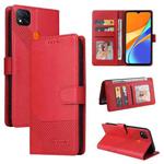 For Xiaomi Redmi 9C GQUTROBE Skin Feel Magnetic Leather Phone Case(Red)